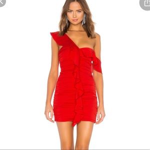 Red lovers and friends cocktail dress